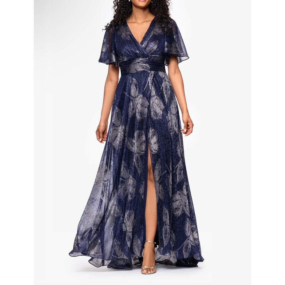 NEW NWT Betsy & Adam A25417 Full Length Chloe Navy size 4